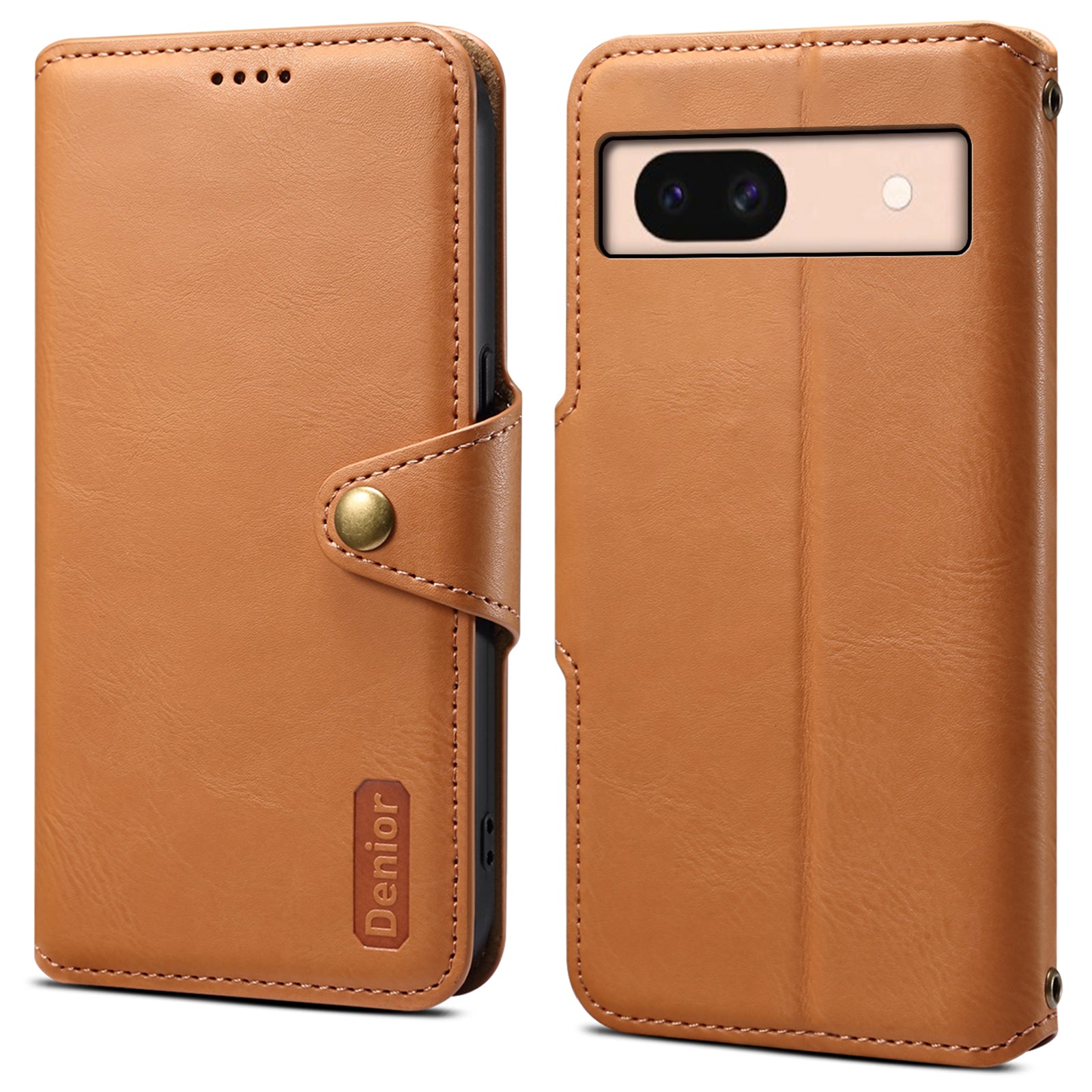DENIOR For Google Pixel 8a Protective Case Cowhide Texture Leather Phone Cover DENIOR For Google Pixel 8a Protective Case Cowhide Texture Leather Phone Cover